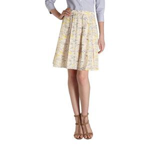 BAND OF OUTSIDERS Boy. Cream Yellow National Parks Map Silk Mini Skirt Size M 2
